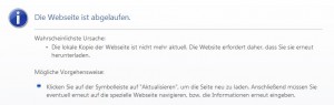 Screenshot: Die Webseite ist abgelaufen.